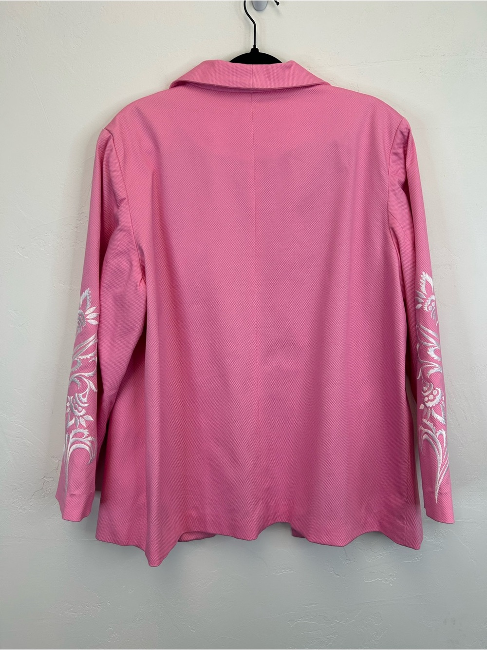 Bob Mackie Pink Embroidered Blazer Jacket Size 1X Plus Size Pockets Artsy  Bold - Picture 10 of 13